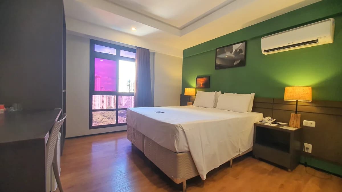 Fachada do Flat Mobiliado no Golden Tulip com 58m² | 2 quartos | Setor Oeste