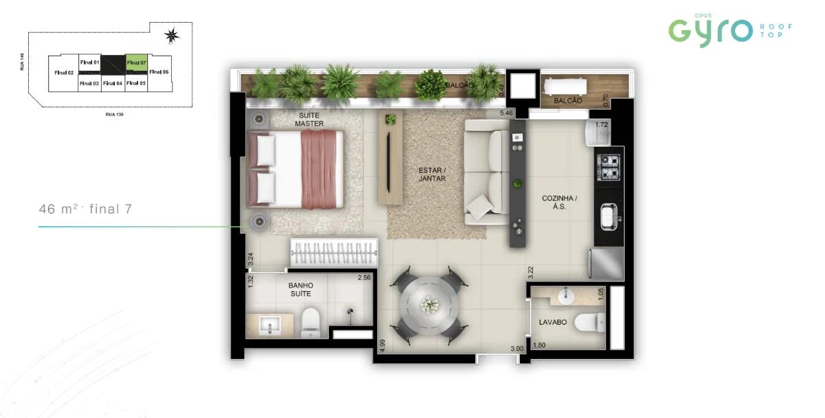 Fachada do Flat à Venda no Setor Bueno