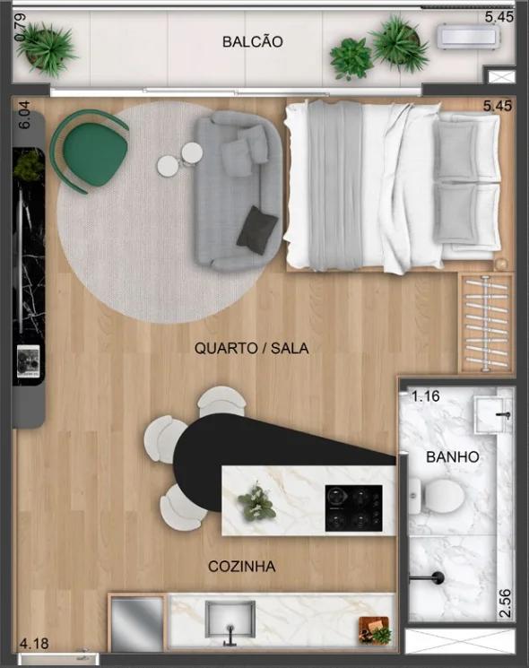 Fachada do Flat à Venda no Setor Pedro Ludovico