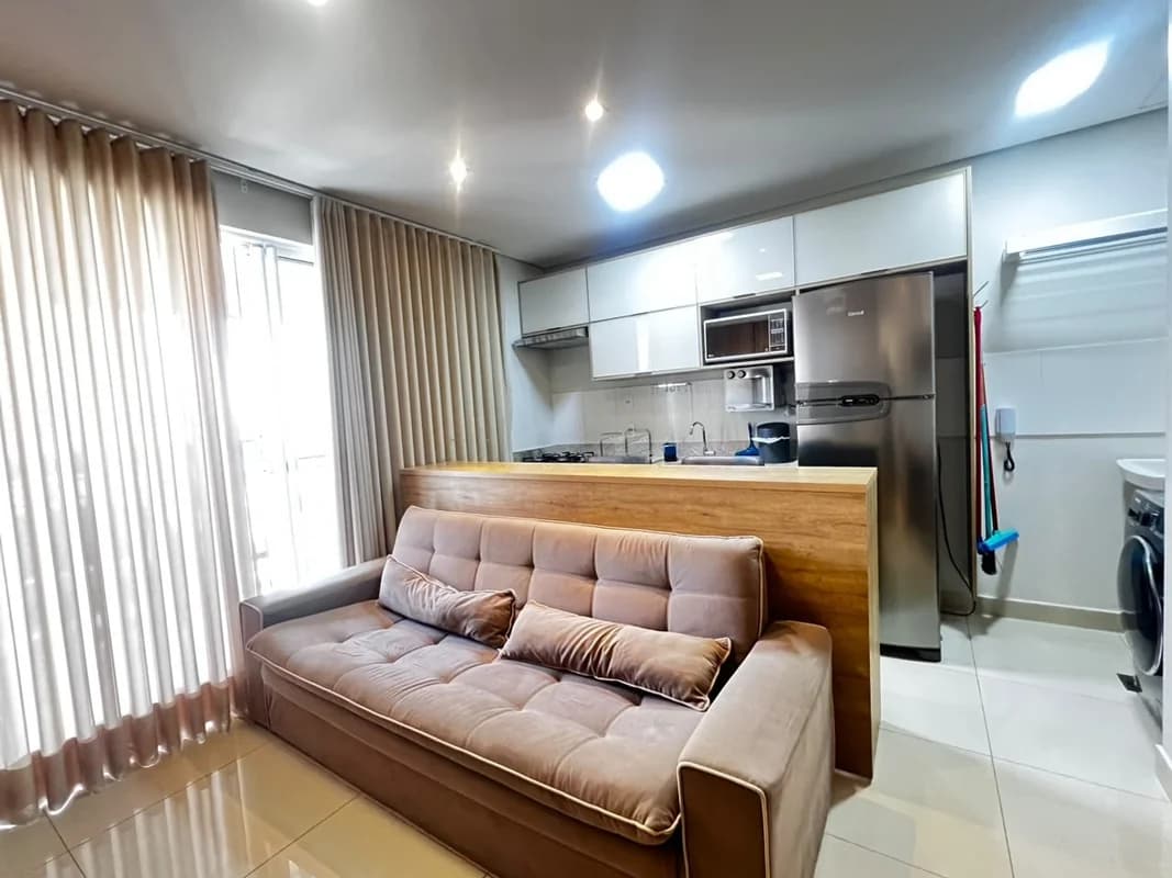 Fachada do Apartamento no DNA Smart Style, Setor Bueno | 42m² | 1 Suíte | Mobiliado