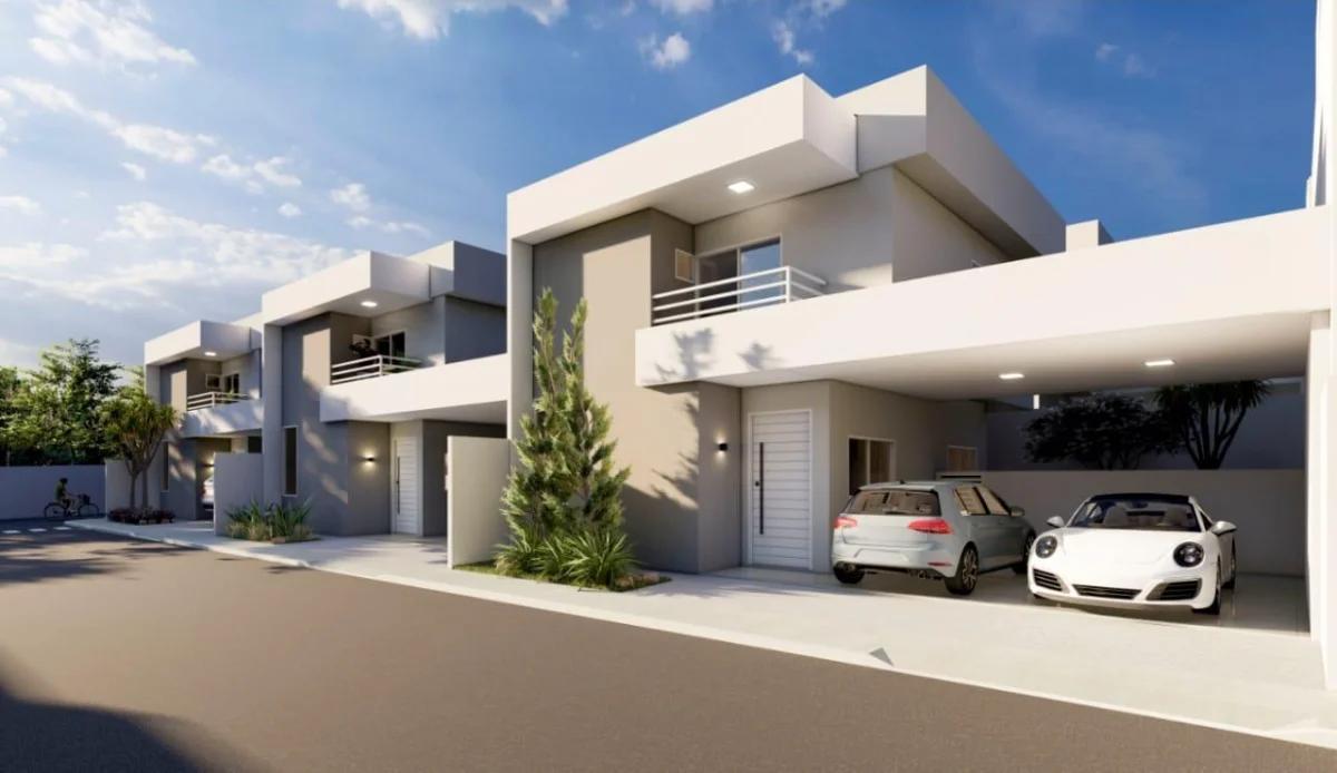 Fachada do Sobrado no Condomínio Villa Rica à Venda em Aparecida de Goiânia