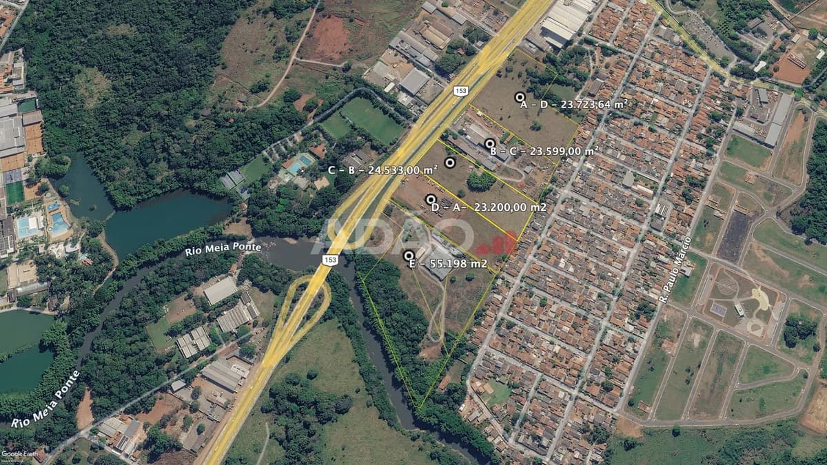 Fachada do Área à Venda na BR-153 em Goiânia - 150.253,64 m²